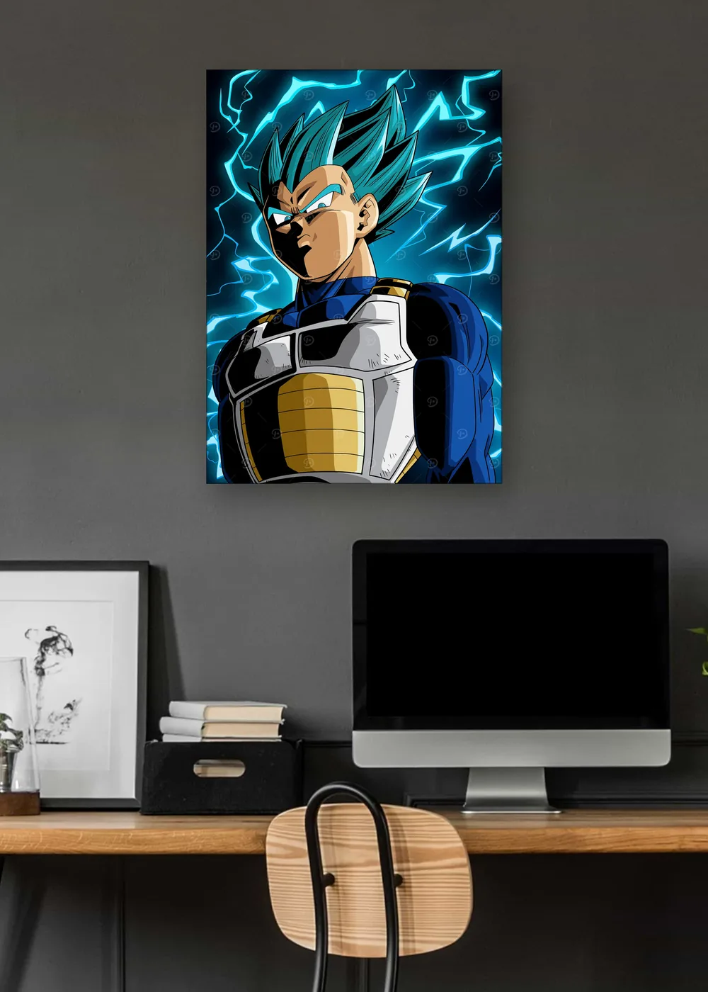 Dragon Ball Super: Retrato de Vegeta Super Saiyajin Azul